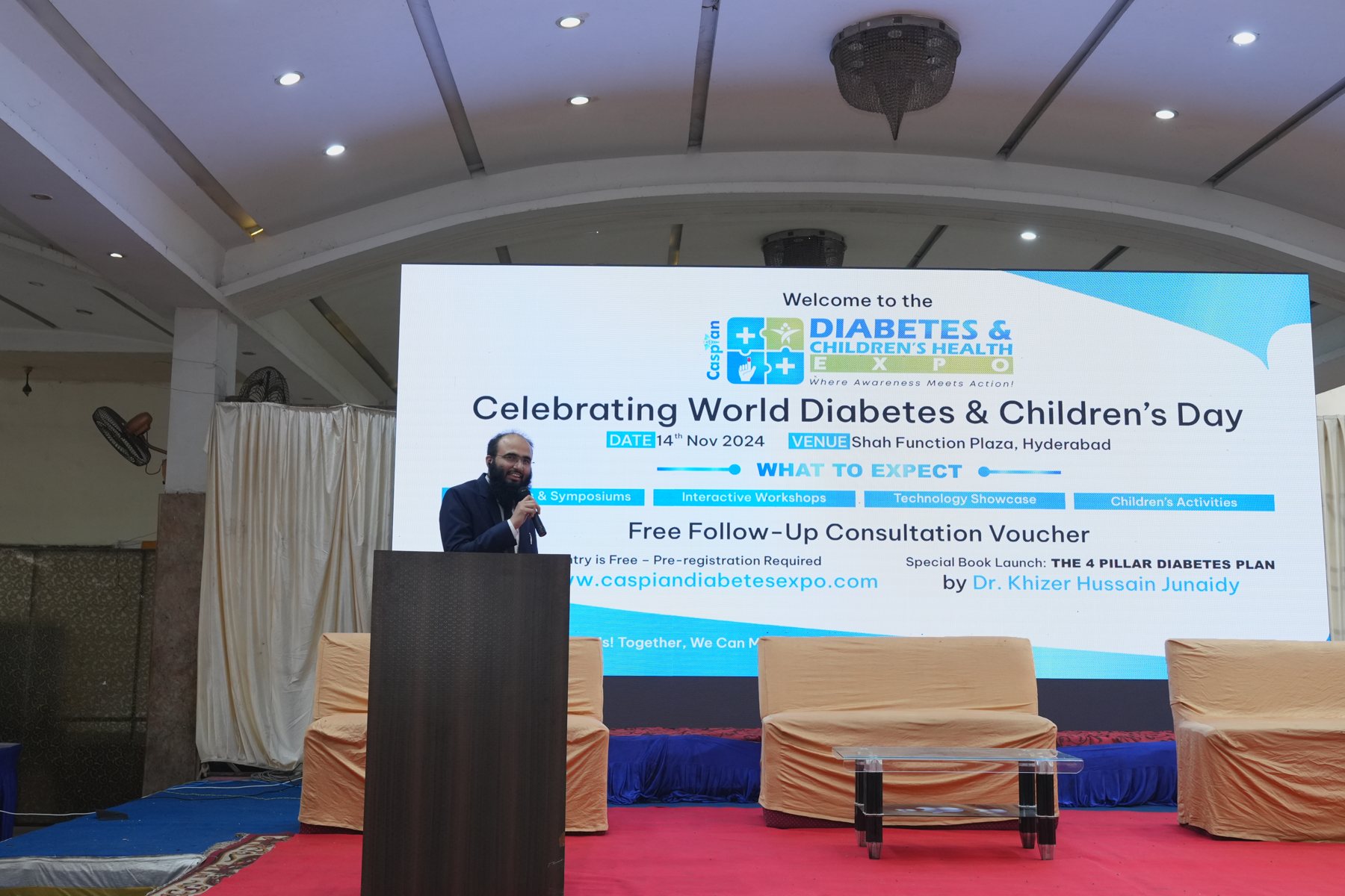 Dr. Khizer opening the 2024 Caspian Diabetes and Children's Health Expo